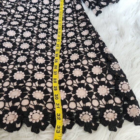 Kate Spade Shift Dress‎ 0 Daisy Crochet Lace Floral Black 3/4 Sleeves Wedding - Picture 9 of 16